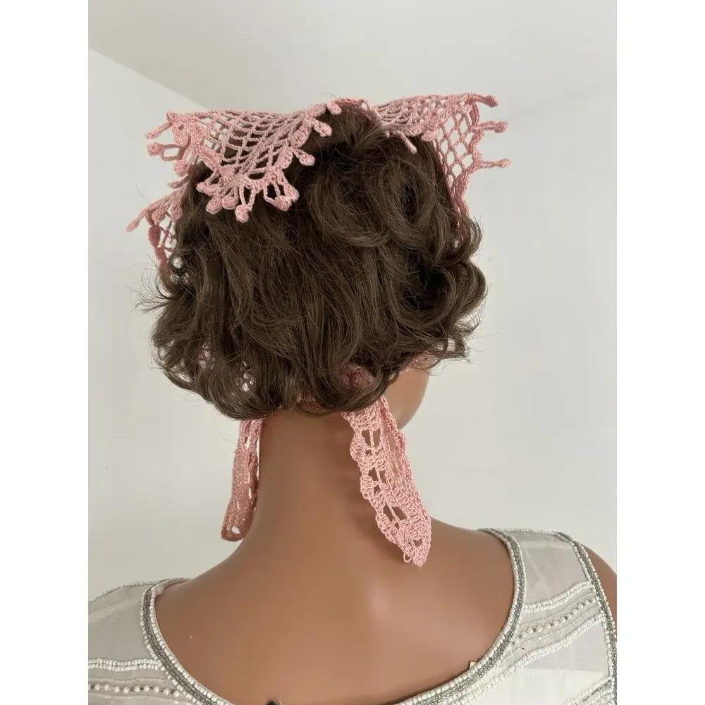 Handmade Crochet Hair Bandana | Lightweight Summer Head Scarf | Cotton Head Wrap